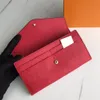 Empreinte 가죽 봉투 타입 Sarah Wallets Tassel Zipply Coin Purse 4 색 핑크색 검은 부르고뉴 패션 빌 폴드 꽃 IM284X