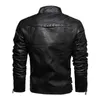 Giacca in pelle da uomo Autunno Inverno Casual Giacca da moto Maschile Giacca a vento calda in pile PU Giacca Cappotto Uomo Streetwear 5XL 211018