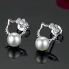 Stud Lovely Crystal Earrings for Women Girls Silver Red Earings Brincos Charm smycken Children Studs Gifts E131-5