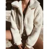 Зимняя теплая куртка, куртка для женщин нечеткий флис меховой воротник из искусственного шуба плюс размер зимней одежды 211019