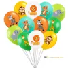 Mix 12 Zoll Dschungel Tier Ballon Cartoon Latex Ballons Affe Tiger Löwe Elefant für Kinder Spielzeug Geburtstag Hochzeit Party Dekoration