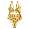 ملابس السباحة النسائية Zaful Biquini Bandeau Sexy Cactus Print Tube Bikini Women Swimsuit Brazilian Beach Wear Wear Suil