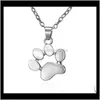 Collane con ciondolo Pendenti con gemme e perle Consegna di gioielli 2021 Blingbling in lega di zinco Impronta Cute Animal Cat Dog Claw Collana Tre colori a Cho