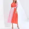 Lente zomer bohemien lange jurken stropdas kleurstof uitgehold O-hals vrouwen vestidos patchwork slanke taille elegante femme robe 13A173 210525