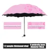 Senhoras Quentes UV Protetor Portátil Mini Guarda-chuvas À Prova de Vento 3-Folding Blossoms em Mudanças de Água Cor Anti-UV Sun / Chuva Guarda-chuva 210320