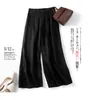 width legs linen trousers long women pants good quality linen comfortable material lady long cotton pants legs width style fashi Q0801