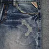 Estilo de rua americano moda homens jeans de alta qualidade retro azul rasgado denim shorts verão designer vintage curto 50nr