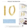 Belawang 18k Gold Plated Beaded charms Hoop Earrings Authentic 925 Sterling Silver Fine for Women Wedding Party Jewelry