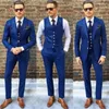 formalny królewski niebieski garnitur dla mężczyzn