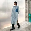 Kvinnors Trench Coats Japansk stil Tvättvatten Gör gammal denimklänning Kvinnor Fall Straight Tube Loose Show Långärmad jacka Windbreaker