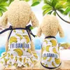 Mode huisdieren kleding schattig fruit aardbeien banaan bedrukte jurk t-shirts vest minnaars passen kleine medium katten honden kleding huisdierbenodigdheden honden rokken