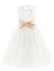 2020 nuevos vestidos de niña de flores blanco / marfil fiesta real desfile vestido de comunión niñas pequeñas niños / vestido de niños para boda Q0716