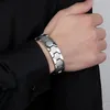 Braccialetti da uomo in acciaio al titanio Bracciale magnetico con protezione dalle radiazioni per viaggi d'affari K2 Link, catena