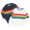 1 -6 Rok Chłopcy Rainbow Dzieci Sweter Jesień Zima Moda Dziewczynka Odzież Topy Dziewczyny 210429