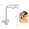 Kitchen Faucet Water with Dot Brass Purifier Faucet Dual Sprayer Drinking Filtered Water Tap Vessel Sink Mixer Tap Torneira 210719