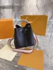 Wodna falista skórzana torba wiadra czarna brązowa brązowa torebka sznurka luksusowy design damskie torby