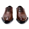 Handmade Formal Business Dress Shoes Flat heel Full Grain Leather Mens Suit Work Office Shoes Male Oxfords Big Size 38-45