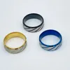 Anelli a fascia per dito in colore nero blu argento oro in acciaio inossidabile da 8 mm per uomo Gioielli da compleanno per abbigliamento da club per feste