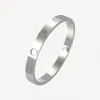 Fashion Stainless Steel Bangle Women Men 18k White Gold Plated Bangles Bracelets Eternal Promise Forever Love Bangle Accessories With Jewelry Pouches Wholesale