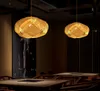 Bamboo Wicker Rattan Cloud Shade Pendant Lamp Light Fixture Japansk Tatami Hängande tak