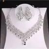 Barokowy Luksusowy Kryształ Zestawy Bridal Rhinestone Tiaras Korony Naszyjnik Kolczyki Ślub Afryki Koraliki Biżuteria Zestaw