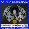 Carenados para SUZUKI KATANA GSX600F GSXF750 GSXF 600 750 CC GSXF-600 18No.25 GSX750F 600CC 750CC 03 04 05 06 07 GSXF600 GSXF-750 2003 2004 2005 2006 2007 Cuerpo Pepephone