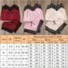 3 PC Kobiety Sexy Bielizna Bielizna Bielizna Koronkowa Satynowa Bielizna Bielizna Bielizna Camisole Bow Spodnie Piżamy Sleep Nosić Q0706