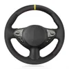 Coprivolante per auto morbido in pelle scamosciata nera antiscivolo per Infiniti FX FX35 FX37 FX50 QX70 Nissan Juke Maxima 370Z Sentra SV