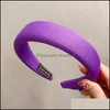 Jewelry Hair Clips & Barrettes Ladies Fashion Padded Head Bandwidth Border Headband Thick Candy Color Hoop Girl Sponge Non-Slip Aessories Dr