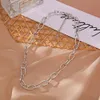 Designer Necklace Luxury Jewelry 2021 Fashion Big for Women Twist Gold Silver Color Chunky Thick Lock Choker Chain Party
