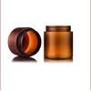 150g 250ml Empty Cream Container PET Frosted Amber Cosmetic Refillable Facial Hair Mask Plastic Jar With Bamboo Lid 20pcs lot Stor2762