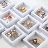 PE Film Brosch Coin Gems Jewelry Storage Box Dammtät utställningsdekoration Suspenderad flytande ringörhängen Display Rack Case