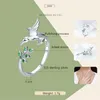 Feminino aberto 925 Sterling Silver Ring Design Saudações de Hummingbirds A superfície é mais suave e mais translúcida Comfortabl6949233