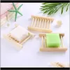 & Garden5/10Pcs Natural Wood Soap Dish Bathroom Aessories Home Storage Organizer Bath Shower Plate Durable Portable Tray Holder Dishes Drop D