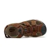 Men's Outdoor Closed Toe Hiking Leather Sandals Summer Camping Fisherman Shoes