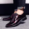 Leather Dress Shoes outdoor Male Business Crocodile Pattern Pointed Toe lace up Oxford Shoe Wedding club Party shoes men