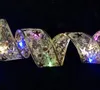 50 LED 5M Double Layer Fairy Lights Strings Christmas Ribbon Bows With LED Christmas Tree Ornaments New Year Navidad Home Decoration GC583