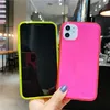 Miękkie TPU Wstrząsy Szafy dla iPhone 12 Mini 7 8 Plus Neon Fluorescencyjny Telefon Telefon