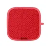 Oven Mitts red Plastic heat-insulating Polyester cotton material gloves potholders 3 sets of one piece kitchen microwave supplies RRD6780