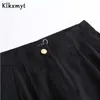 Klkxmyt women pants vintage high waist fashion folds loose straight calf-length Pants mujer pantalon femme trousers 210527