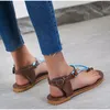 Damskie Sandały Clip Palec Pu Leather Summer Beach Casual Damskie Komfort Płaskie Buty Slip On Female Sandales Plus Size Flip Flops