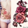 Beauté 1 pièce maquillage faux tatouages temporaires autocollants Rose fleurs bras épaule tatouage étanche femmes grand Flash tatouage sur le corps