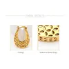 Varole Trendy U shape thick gold hoop huggie earrings for women vintage drop earring party wedding gifts