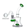 Recycler beaker Bongs 물 담뱃대 꽃 장식 챔버 Dab Rig Hand Blown Cone Base 흡연 물 파이프 14mm 담배 그릇 유리 오일 버너 파이프