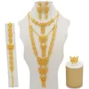 Ensembles de bijoux de Dubaï, collier et boucles d'oreilles en or pour femmes africaines, France, fête de mariage 24K, bijoux éthiopiens, cadeaux de mariée, boucles d'oreilles290d