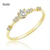 fashion 14k gold 7 tiny diamond piec of exquisite small frh ladi women party engagement ring trendy jewelry lovers gifts