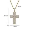 CZ Croix Pendentif Collier Or Argent Plaqué Couleur Tennis Chaîne Ice Out Bling Cubique Zircone Hip Hop Bijoux