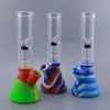 High quality beaker bong food grade silicone + top glass percolator bong SILICLAB newest dab rigs oil rig with bowl factory outlet