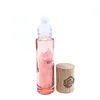 Opslagflessen Potten Rozenkwarts Roller Fles Roze Glas Essentiële Olie Natuurlijke Bamboe Deksel Patroon Kristal Edelsteen 10pcs232C