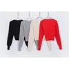 summer fashion Women Deep V Neck Cropped Cardigan Drop Shoulder Ribbed Knit sweater tops 609Y 210603